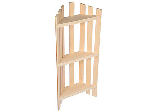 Полка угловая Банные штучки, 3-х ярусная, липа 760х330х110мм (03325)