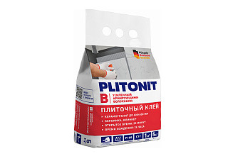Клей для плитки PLITONIT B C1T 600х600 пакет 5кг Н006760 (1/4)