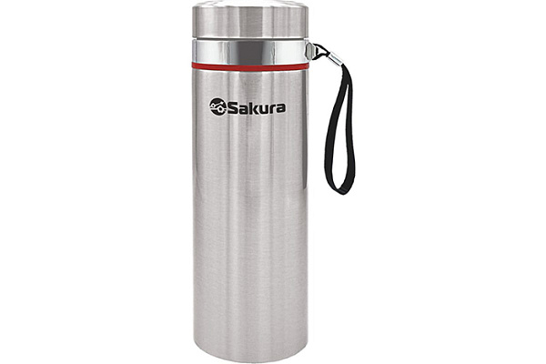 Термос Sakura с ситом и ручкой серебр 1,0л (TH-02-1000S)