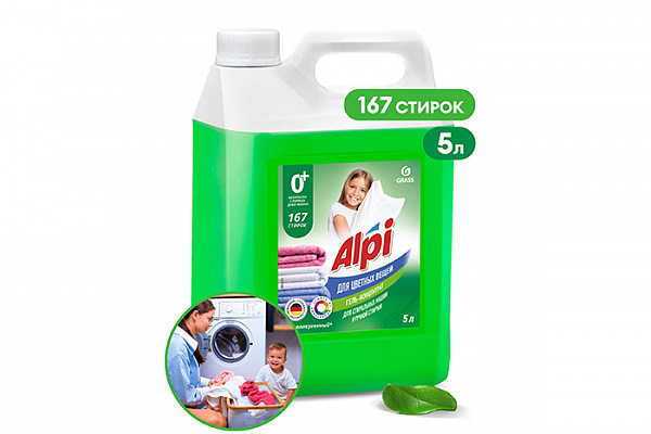 Концентрированное жидкое средство для стирки GRASS ALPI color gel, канистра 5,0кг (125186)