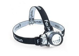 Фонарь FERON TH2303 налобн. светодиодный, от батареек 3*AAA 1W 7LEDs  IP44 пластик, 41707