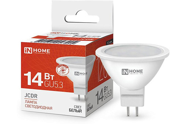 Лампа светодиодная IN HOME LED-JCDR-VC 14Вт 230В GU5.3 4000K 1260Лм 10/100 (7904)