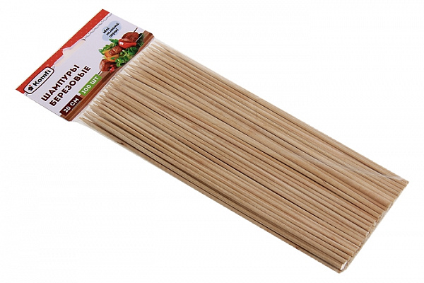 Шампур деревянный (березовый) 0,3х20см по 100шт. Komfi/50 KWS209E