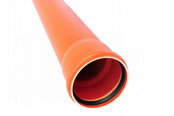Труба наружная канализационная ПП 160х500мм SN2 стенка 4.0мм ОРАНЖЕВЫЙ (1/4)