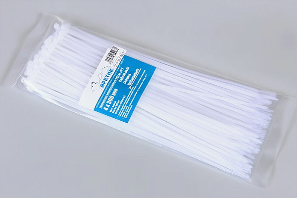 Хомуты Арктик морозостойкие 4 Х 300 белые (3,6 мм, 100шт/уп)