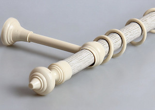 Карниз металлопластиковый (одинарная труба) с пластиковой фурнитурой 3,60 (Беленый дуб) Казань