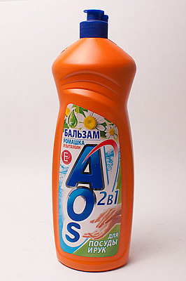 Жидкое средство для мытья посуды AOS (АОС) Бальзам Ромашка с витамином Е, 900 мл /12 (605)