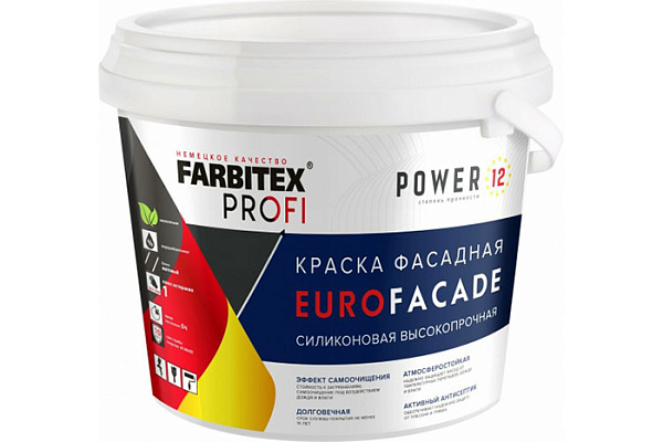 Краска фасадная FARBITEX PRO EuroFacade силиконовая высокопрочная база А (24кг)