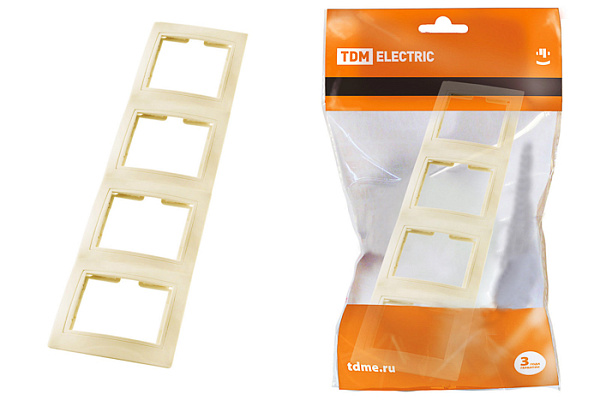 Рамка TDM 4-х постовая "Таймыр" вертикальная сл. кость (1814-0129)