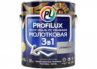 "Profilux" Грунт эмаль по ржавчине 3 в 1 молотковая чёрная  0,8кг