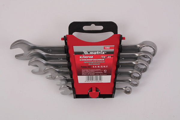 Ключи комбинир. набор MATRIX 6*17мм 6шт, с зеркал. покр. (15402)