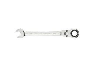 Ключ комбинированный трещоточный MATRIX 17мм, CrV, шарнирный, зеркальный хром (14869)