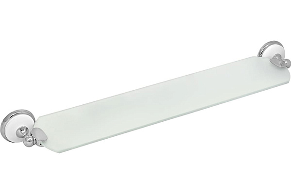 Полка стеклянная Solinne Blanco B-51111, хром, стекло-сатин (2552.391)
