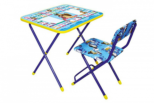 Детский набор мебели НИКА Познайка 2, стол + стул с мягкой обивкой (КП2)