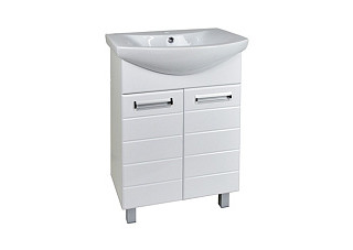 Тумба Вега 60 напольная, белая, под умывальник Балтика 60 DORATIZ 600х445х830 (9912.502)