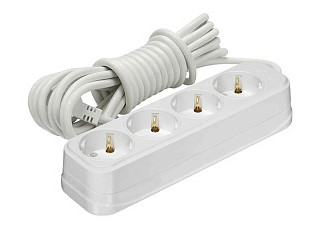 Удлинитель 3м 4гн. ProfiTec ST сет TURBO б/з ПВС 2*0,75 10A бел (ABS-пласт) (1010400003)