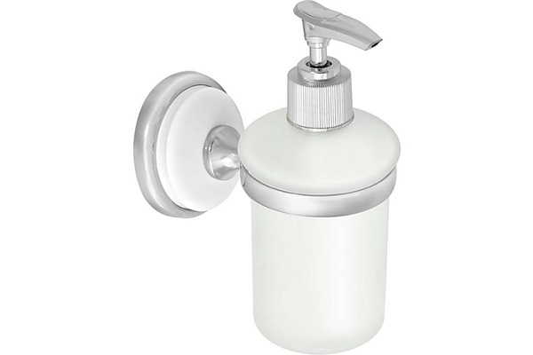 Дозатор для жидкого мыла Solinne Blanco B-51106 стеклянный, хром, стекло-сатин (2516.133)