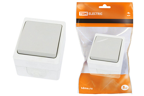 Выключатель TDM "Вуокса" 1-кл. открытой установки IP54 10А (1803-0001)
