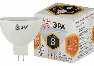 Лампа светодиодная ERA LED smd MR16-8Вт-827-GU5.3 (179)