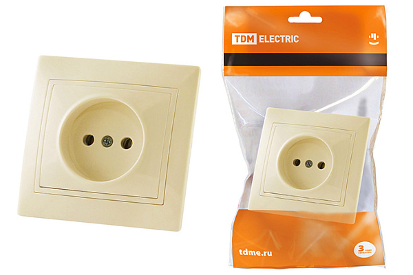 Розетка TDM "Таймыр" 2П 10А 250В сл. кость (1814-0111)