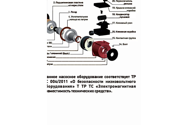Насос циркуляционный Basic 25/6-180 (гайки, кабель)