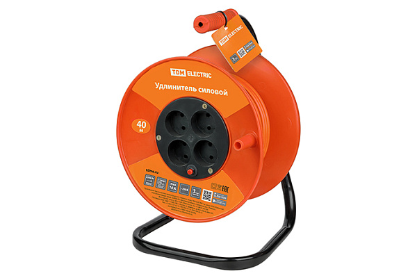 Удлинитель силовой TDM УК10-004 (4 места/40м ПВС 2х1,0) УС-42093 (1301-0522)