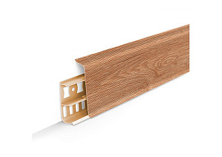 Плинтус напольный с кабель-каналами 70мм 2,2м "Деконика", 221 Дуб янтарный