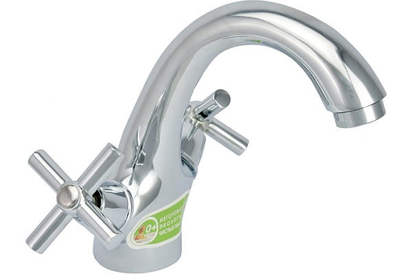 Смеситель для умывальника Juguni (Излив-литой 12см, Гайка, Кран-букса) 722