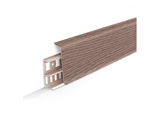 Плинтус напольный с кабель-каналами 70мм 2,2м "Деконика", 215 Дуб снежный