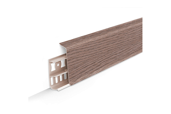 Плинтус напольный с кабель-каналами 70мм 2,2м "Деконика", 215 Дуб снежный