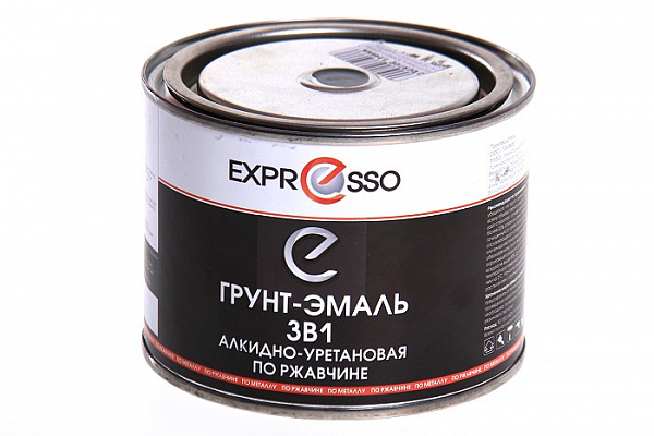 Грунт-эмаль алкидно-уретан 3 в 1 ЛАКОВАР EXPRESSO черная RAL 9005 (0,5кг)