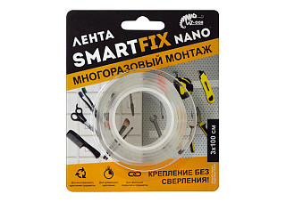 Лента для многоразового монтажа W-con SmartFix NANO, 3х100см/36 (SMN3010T)