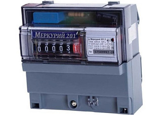 Счетчик Меркурий 201.5 5(60)А DIN ОУ 1-фазный 1 тарифный