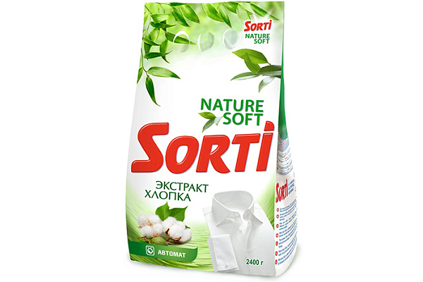 Порошок стиральный SORTI автомат экстракт хлопка 2,4к (1/4)
