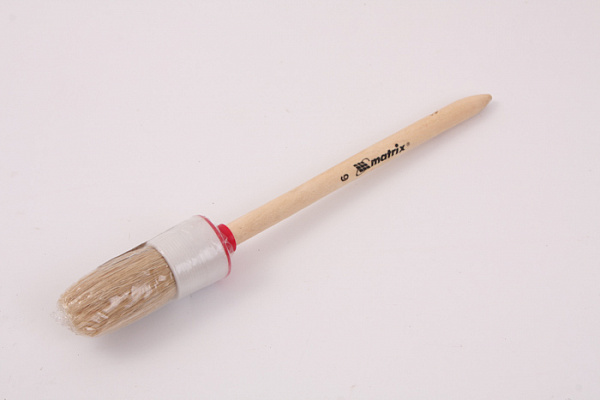 Кисть круглая MTX "Стандарт" №6х30мм, деревянная ручка натуральная щетина (82076) 12/600