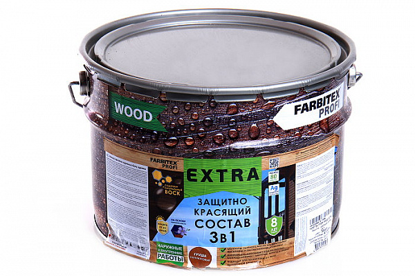 Защитно-красящий состав 3 в 1 FARBITEX PROFI WOOD EXTRA Белый (9,0кг)  