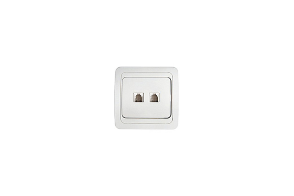 Розетка IN HOME CLASSICO RJ-45 2136 компьютерная двойная, белая (300)