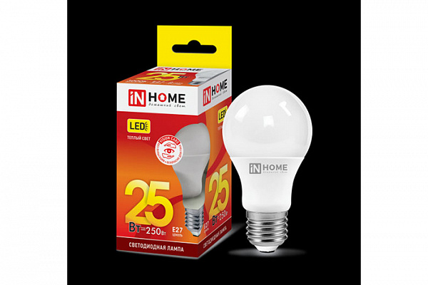 Лампа светодиодная IN HOME LED-A65-VC 25Вт 230В Е27 3000К 2380Лм (066)