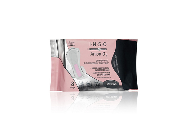 Прокладки INSO anion O2 super женские гигиенические 8шт (556)
