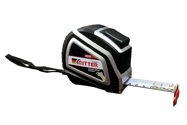 Рулетка Ritter Neo измерительная  8м х 25мм, автостоп,магнит,обернутое нейлоном утолщ.полотно 502825
