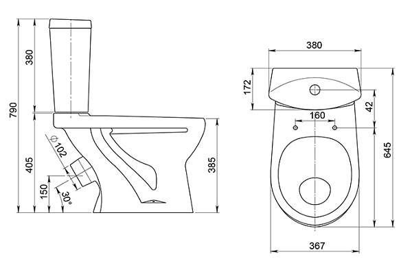 Унитаз-компакт Santeri Ультра (белый, косой выпуск, нижняя подводка, 1 режим, 1.Р401.3.S00.00В.F)