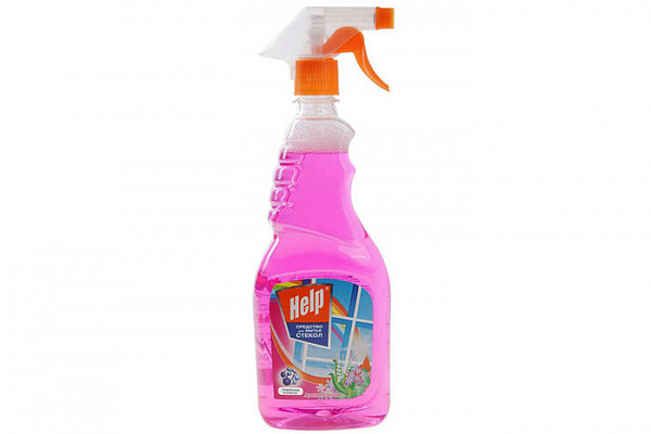 Средство для мытья стекол HELP (ХЕЛП) с курком ароматы весны 500мл (1-0321)