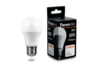 Лампа светодиодная OSRAM LB-1009 9W 230V E27 4000K груша 38027