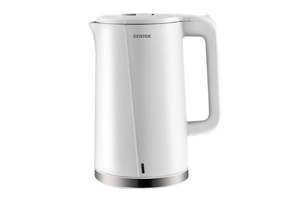 Чайник Centek CT-0005 (белый) 1,7л, 2200Вт, бесшовная колба, двойные стенки, эффект термоса