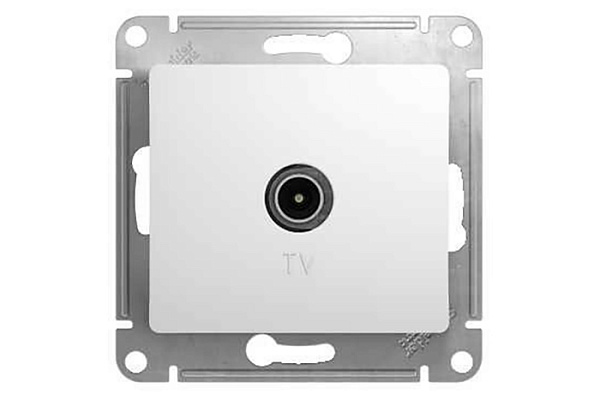 Розетка GLOSSA телевизионная TV одиночная в рамку 1дБ белая (GSL000191) (528)