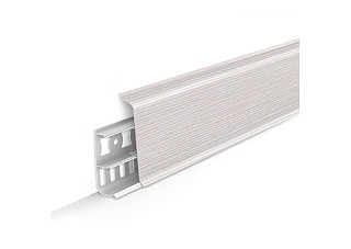 Плинтус напольный с кабель-каналами 70мм 2,2м "Деконика", 255 Ясень бьянко