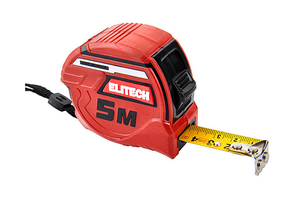 Рулетка ELITECH  5мх19мм, магнитный зацеп, автостоп, с покрытием TPR 310301