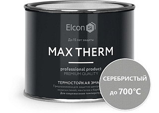 Эмаль термостойкая Elcon серебристая, 700 градусов (0,4кг)