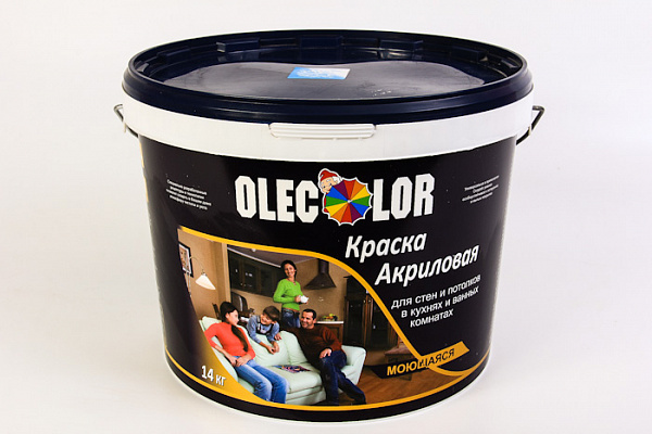 Краска ВД OLECOLOR моющаяся база А (14,0кг)