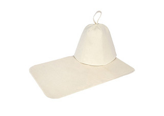 Набор из 2-х предметов (шапка Классик, коврик белый) 41103 "Банные штучки", войлок, 100% шерсть  /5